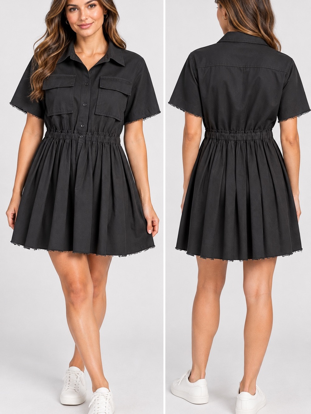 NWOT H&M Short-Sleeve Shirt Dress with Elastic Waist